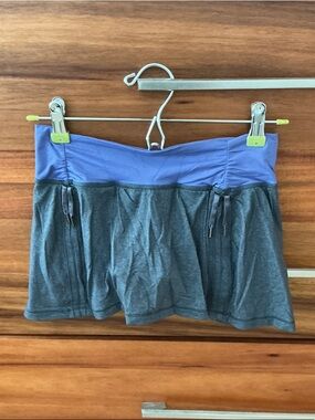 lululemon athletica Gray Athletic Shorts with Purple Waistband